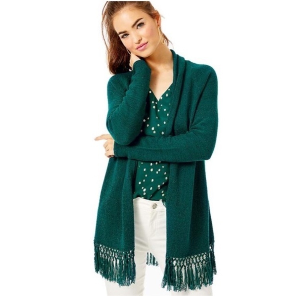 Lilly Pulitzer Tatum Fringe Cardigan size L